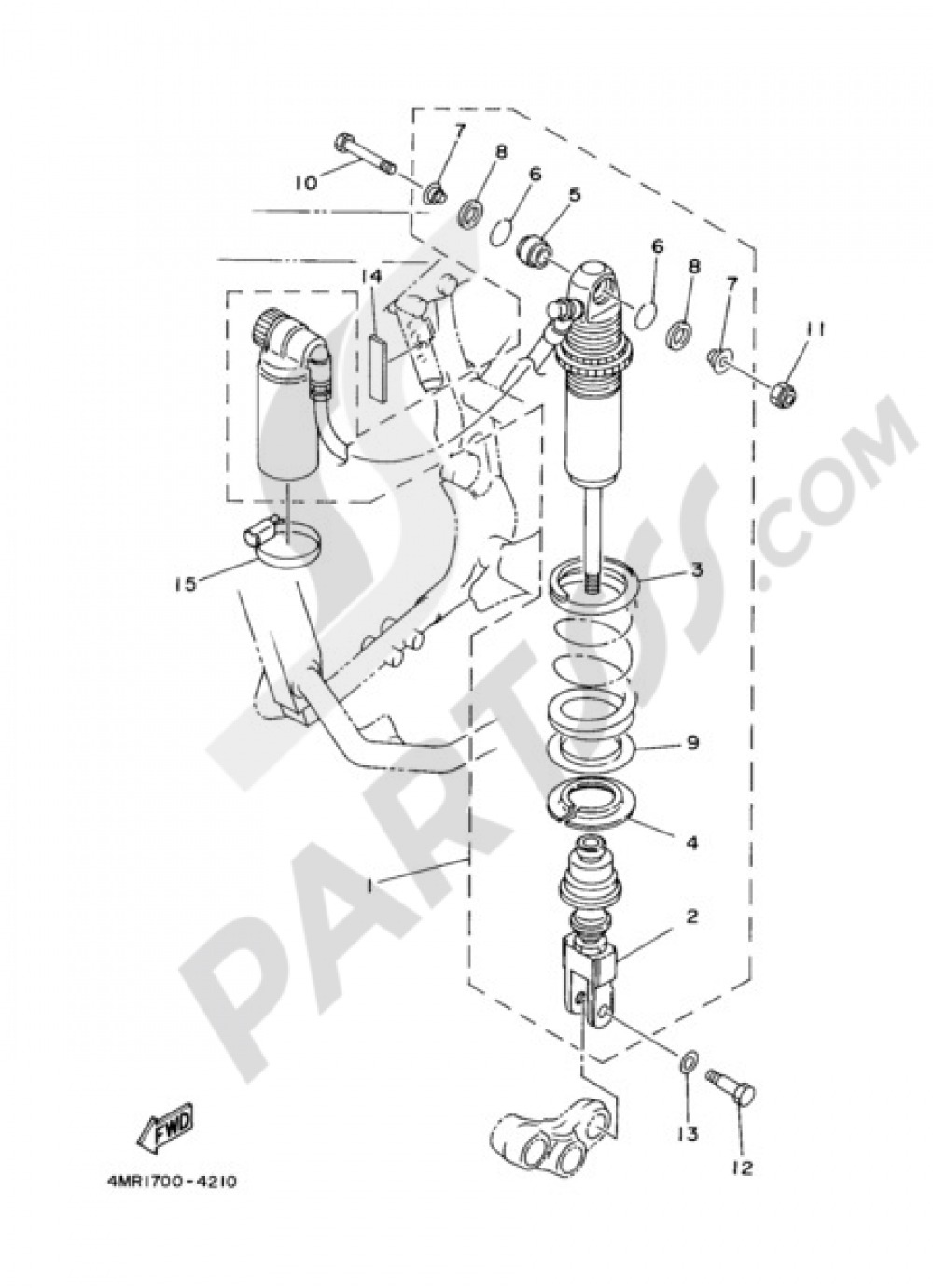 REAR SUSPENSION Yamaha TT250R 2004