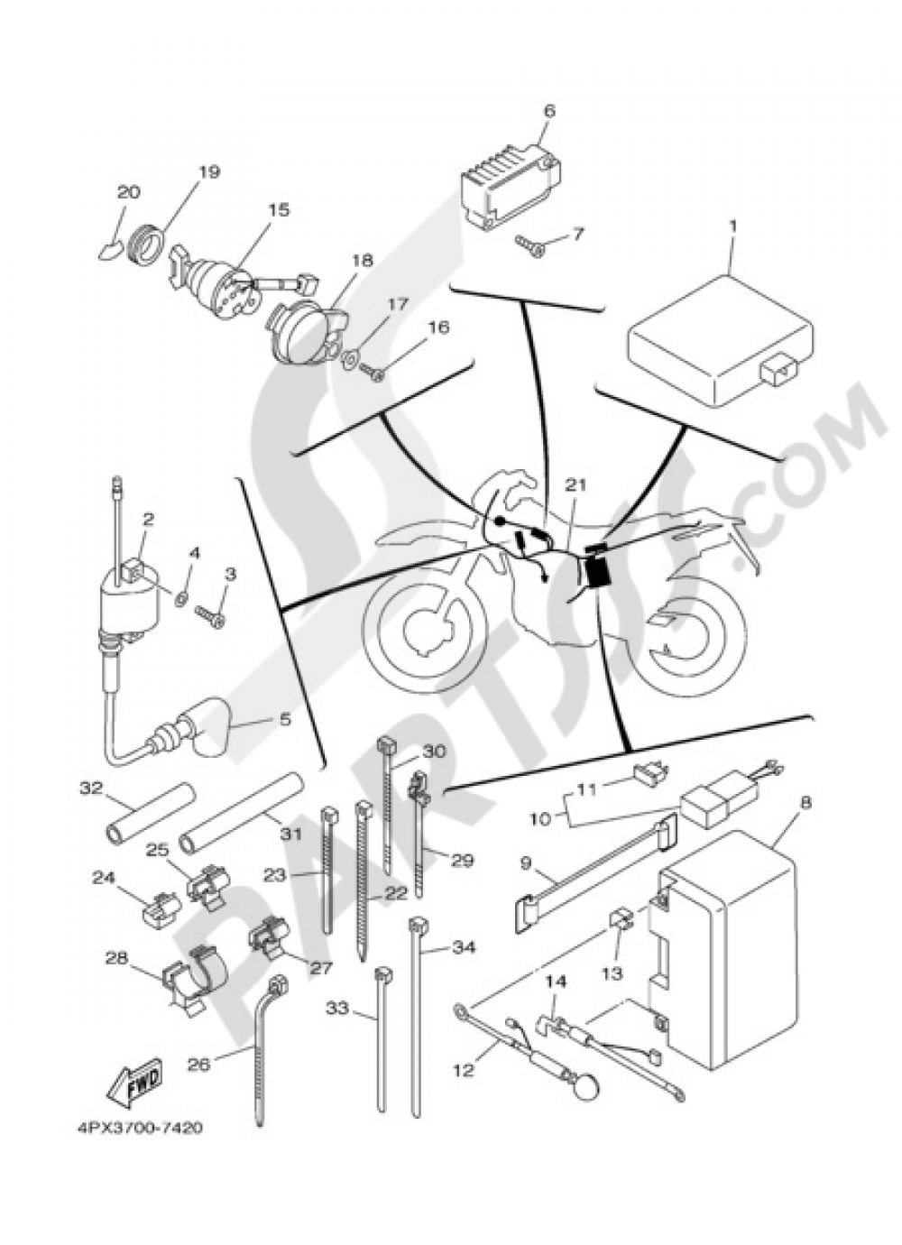 ELECTRIC EQUIPMENT 1 Yamaha TT250R 2004