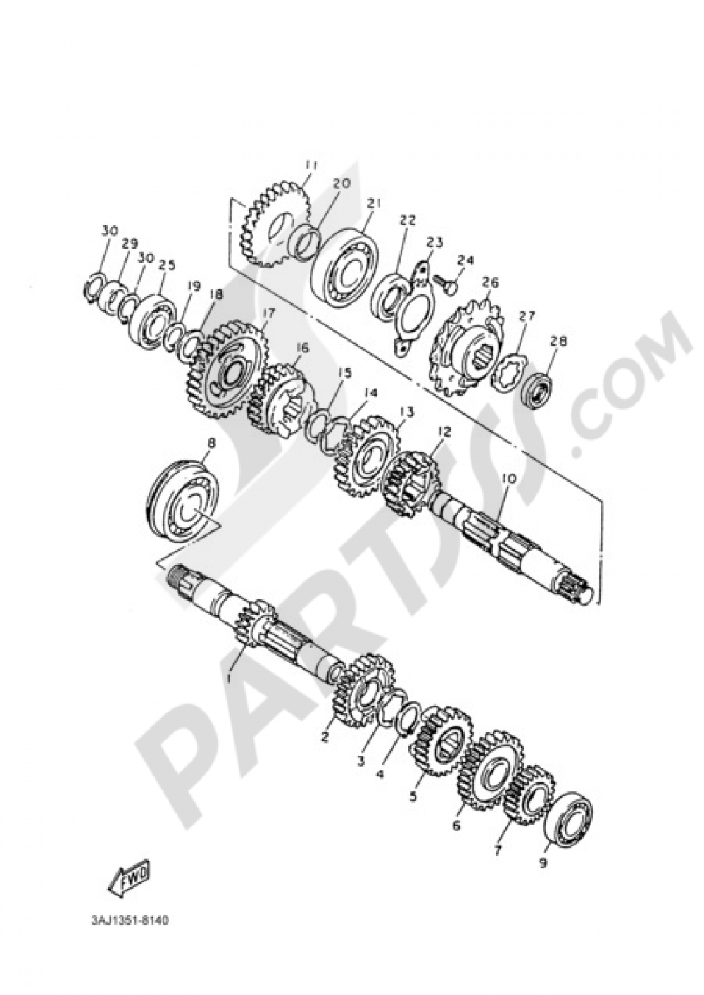 TRANSMISSION Yamaha TT600RE 2004