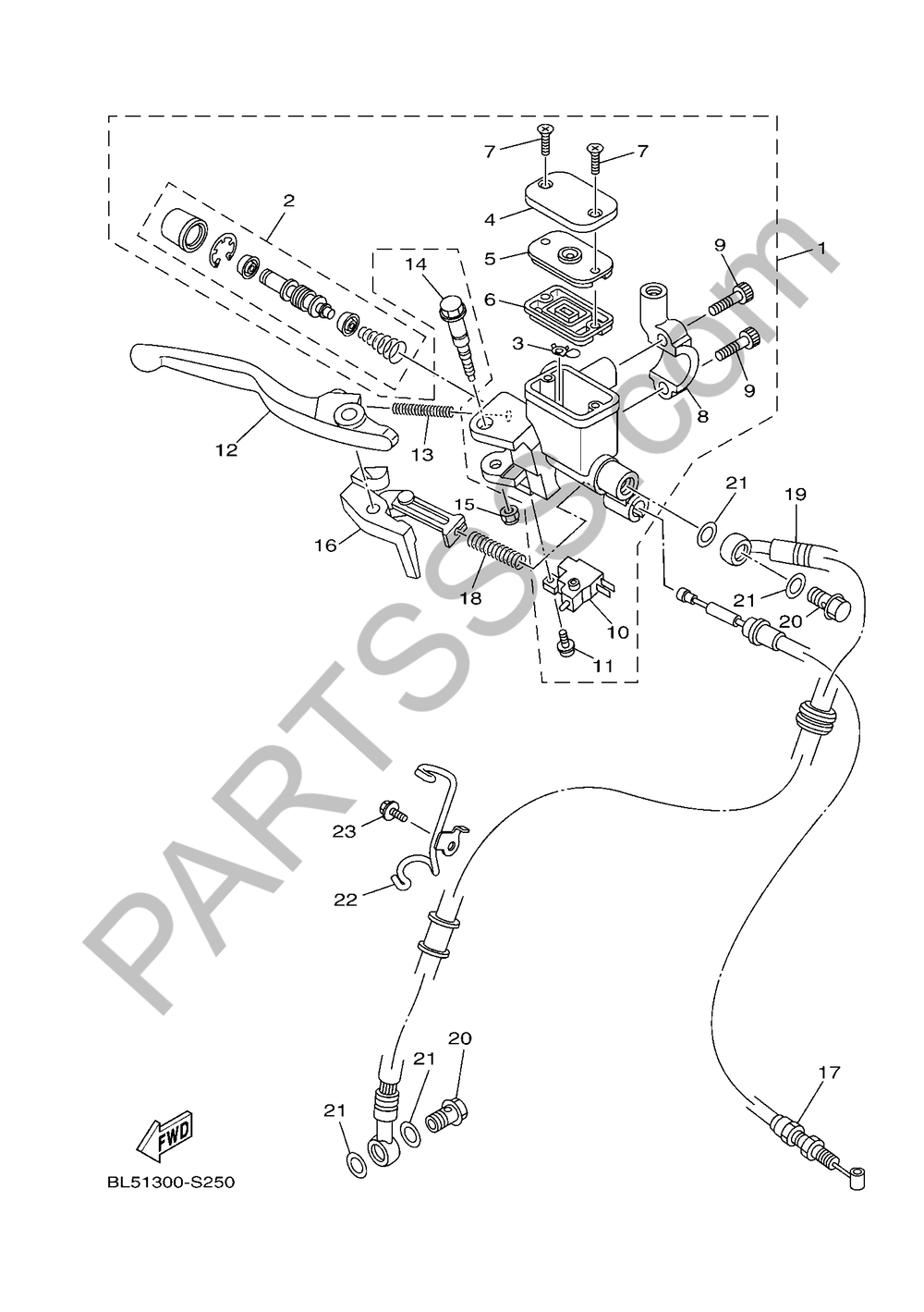 CILINDRO MAESTRO DELANTERO Yamaha Cygnus X 125 2017