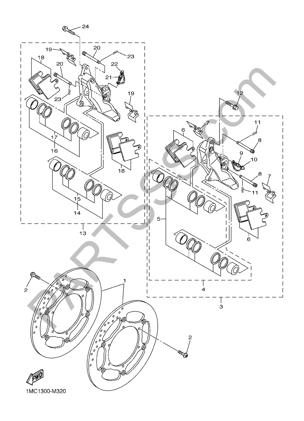 CALIBRE FRENO DELANTERA Yamaha FJR1300A 2018