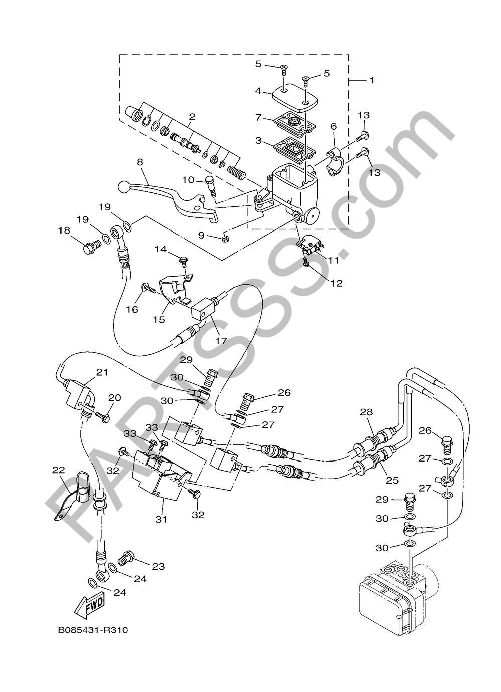 CILINDRO MAESTRO DELANTERO Yamaha MT-03 2016