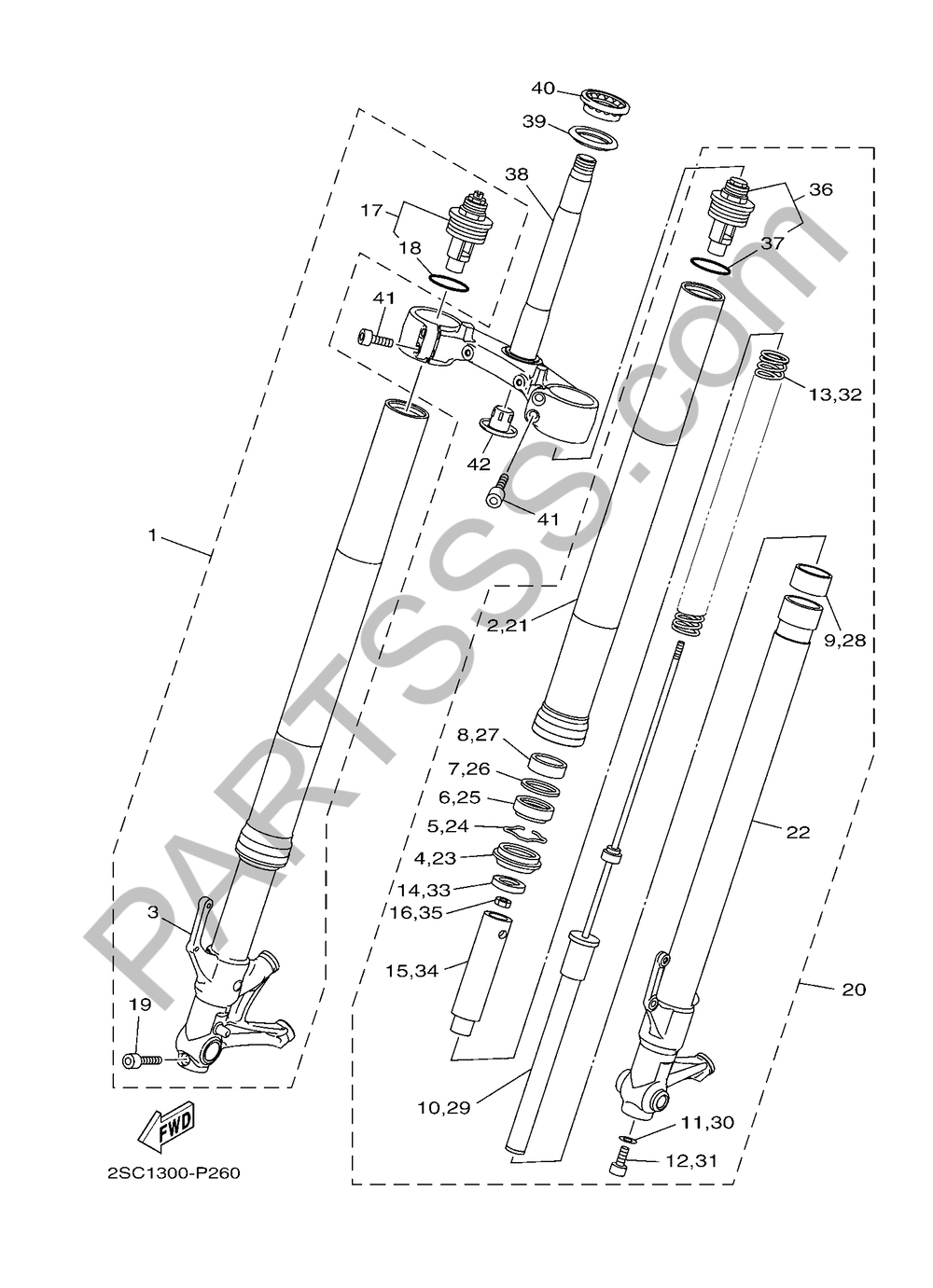 HORQUILLA DELANTERA Yamaha MT-09 Tracer 2016