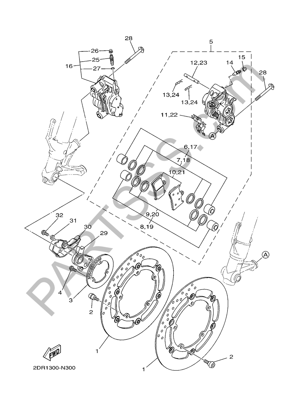 CALIBRE FRENO DELANTERA Yamaha MT-09 Tracer 2016