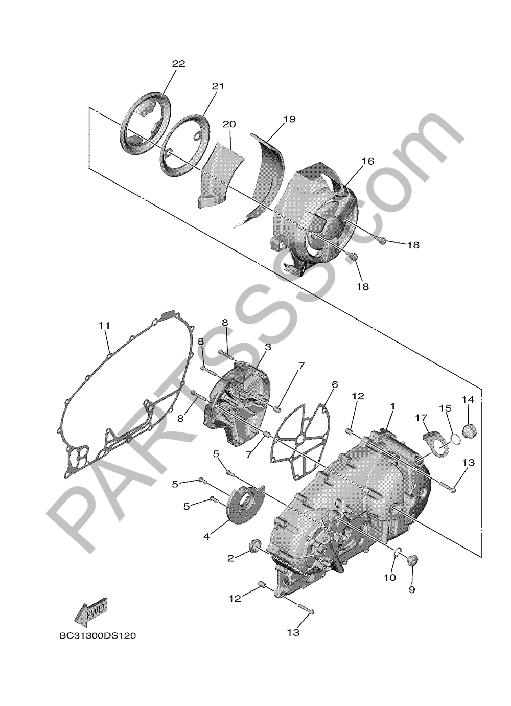 CUBIERTA DE CARTER 1 Yamaha T-MAX 530 STD ABS 2017