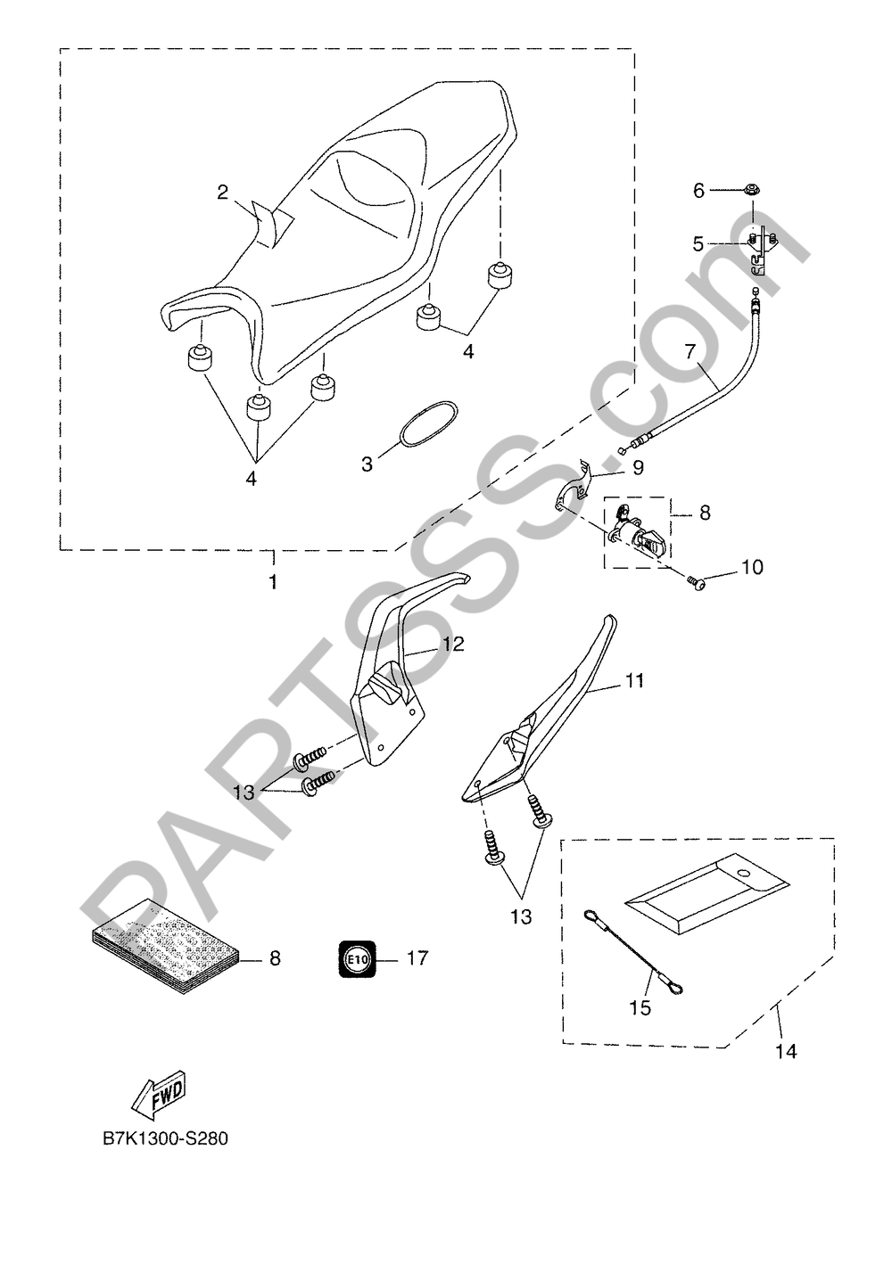 ASIENTO Yamaha TRACER 700 2017