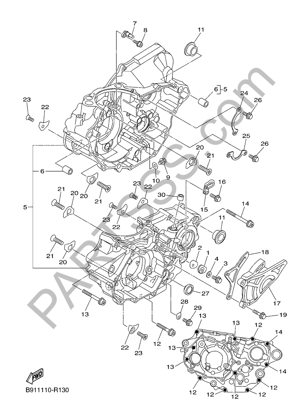 CRANKCASE Yamaha WR450F 2018