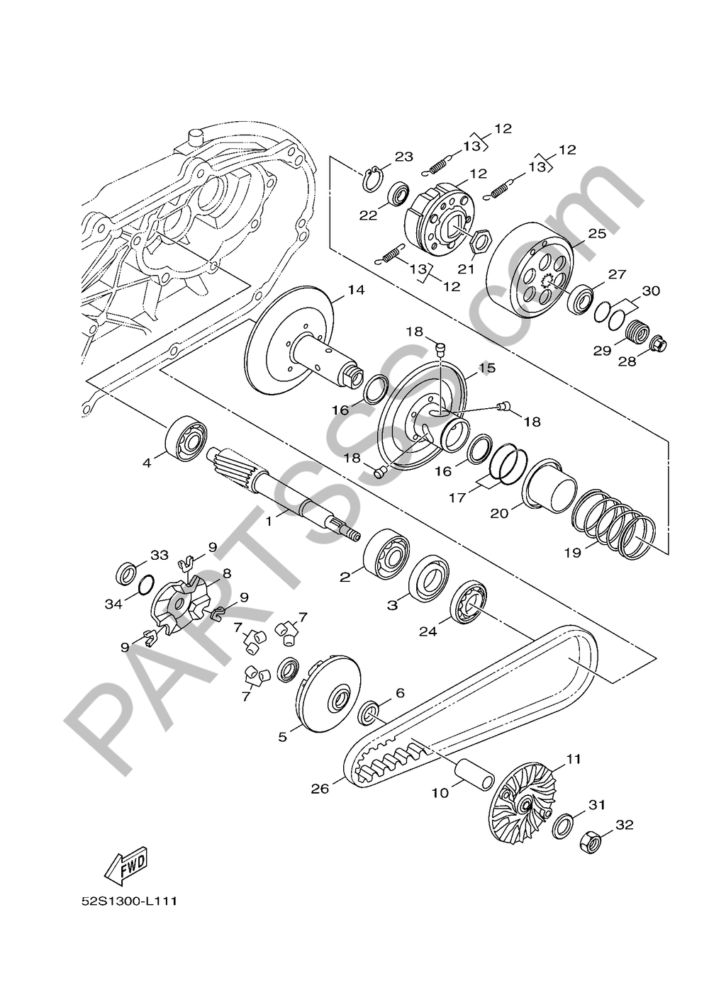 EMBRAGUE Yamaha X-ENTER 150 2016
