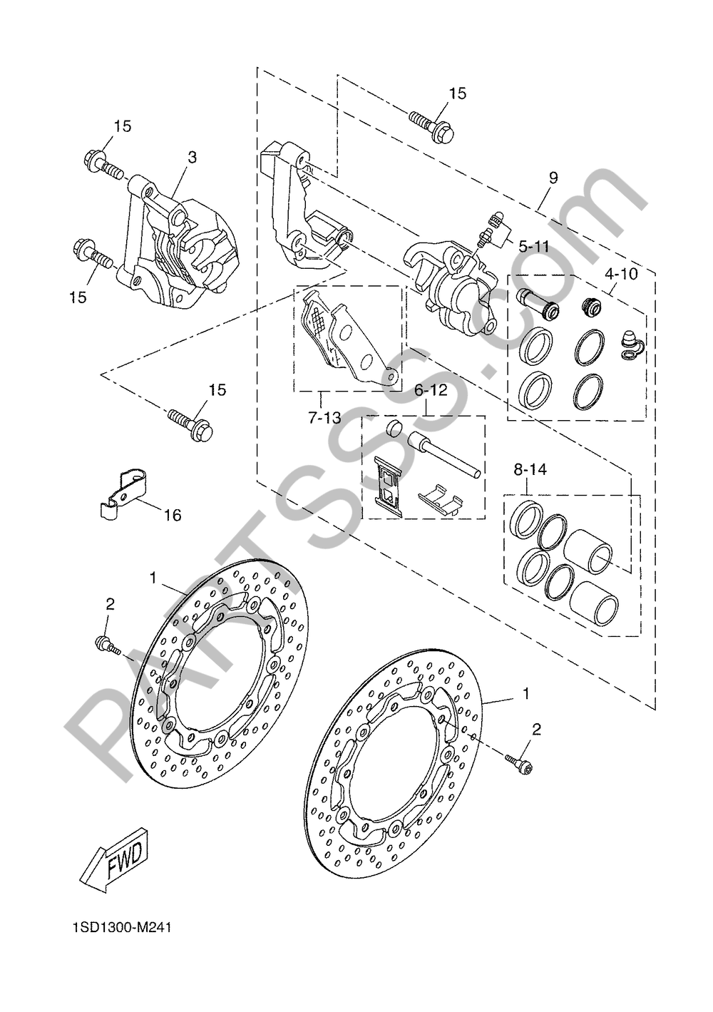 CALIBRE FRENO DELANTERA Yamaha X-Max 400 ABS 2017