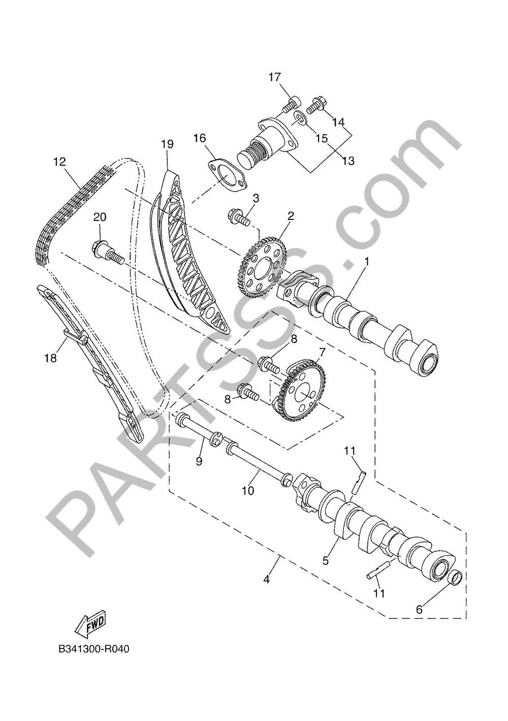 ARBOL DE LEVAS & CADENA Yamaha XSR 900 ABARTH 2016