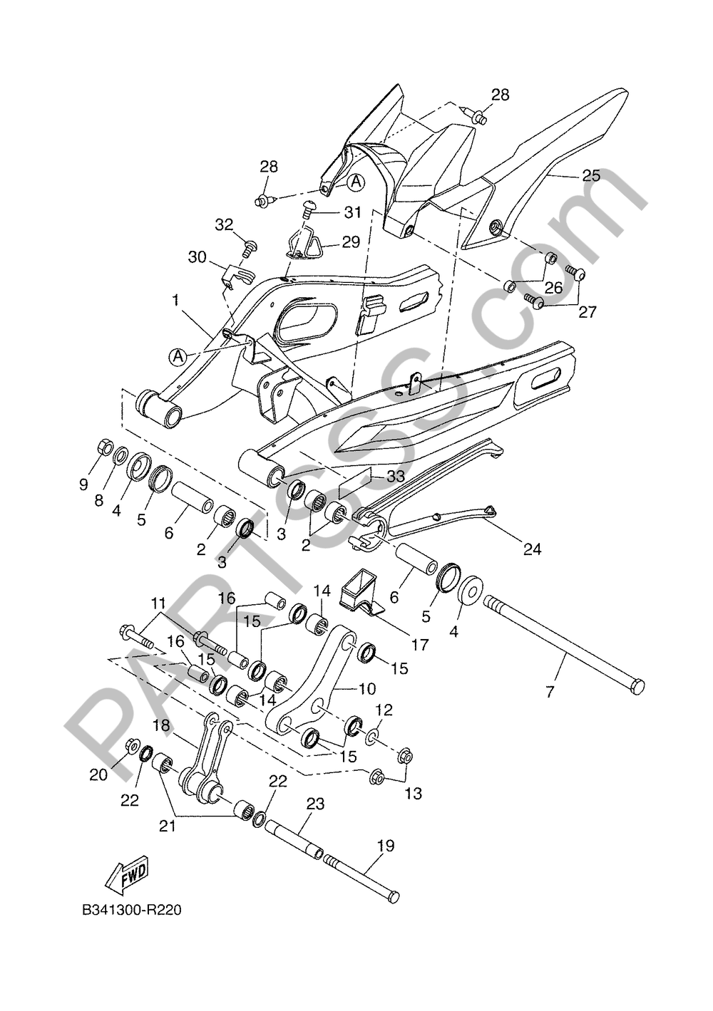 BRAZO TRASERO Yamaha XSR 900 ABARTH 2016