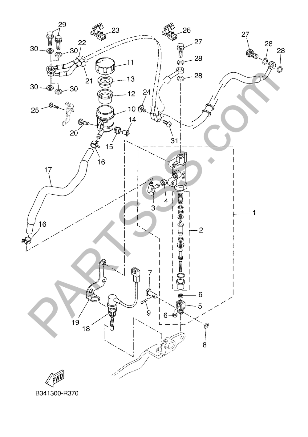 CILINDRO MAESTRO TRASERO Yamaha XSR 900 ABARTH 2016