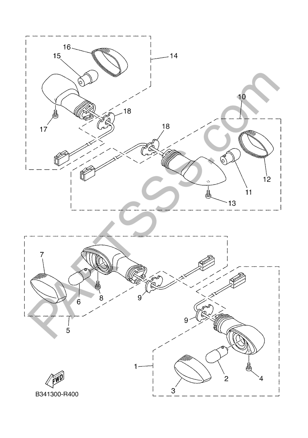 LUZ DE DESTELLADOR Yamaha XSR 900 ABARTH 2016