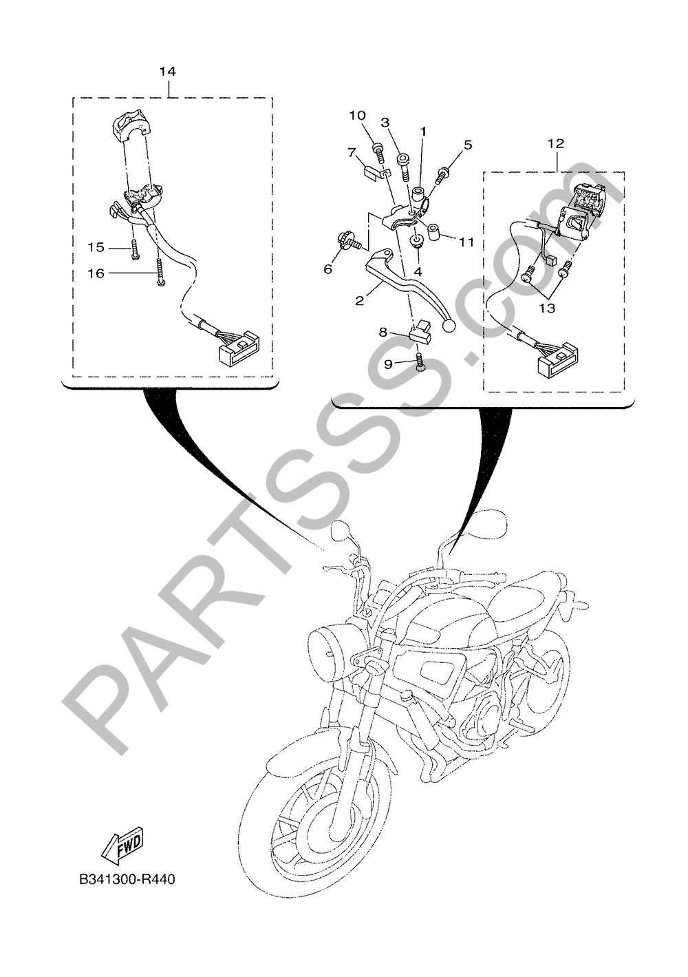 INTERRUPTOR DE MANILLAR&PALANC Yamaha XSR 900 ABARTH 2016