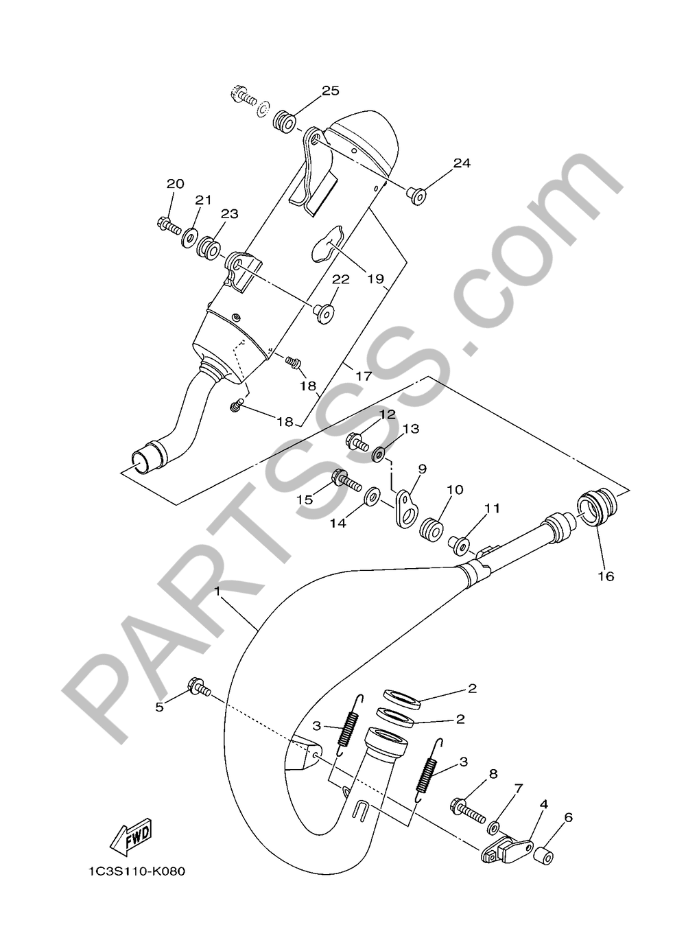 EXHAUST Yamaha YZ125 2017