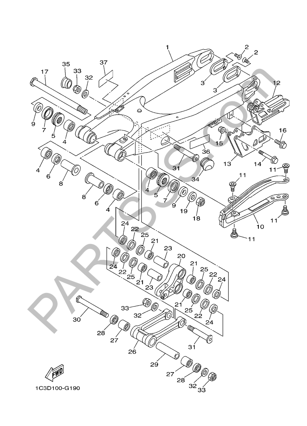 REAR ARM Yamaha YZ125 2017
