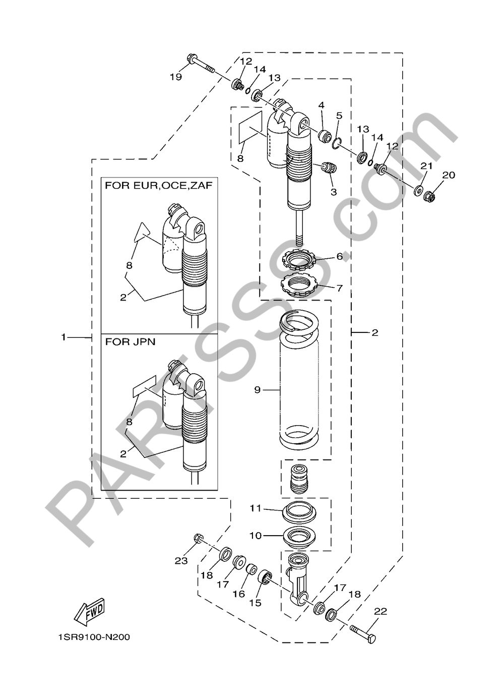 REAR SUSPENSION Yamaha YZ125 2017
