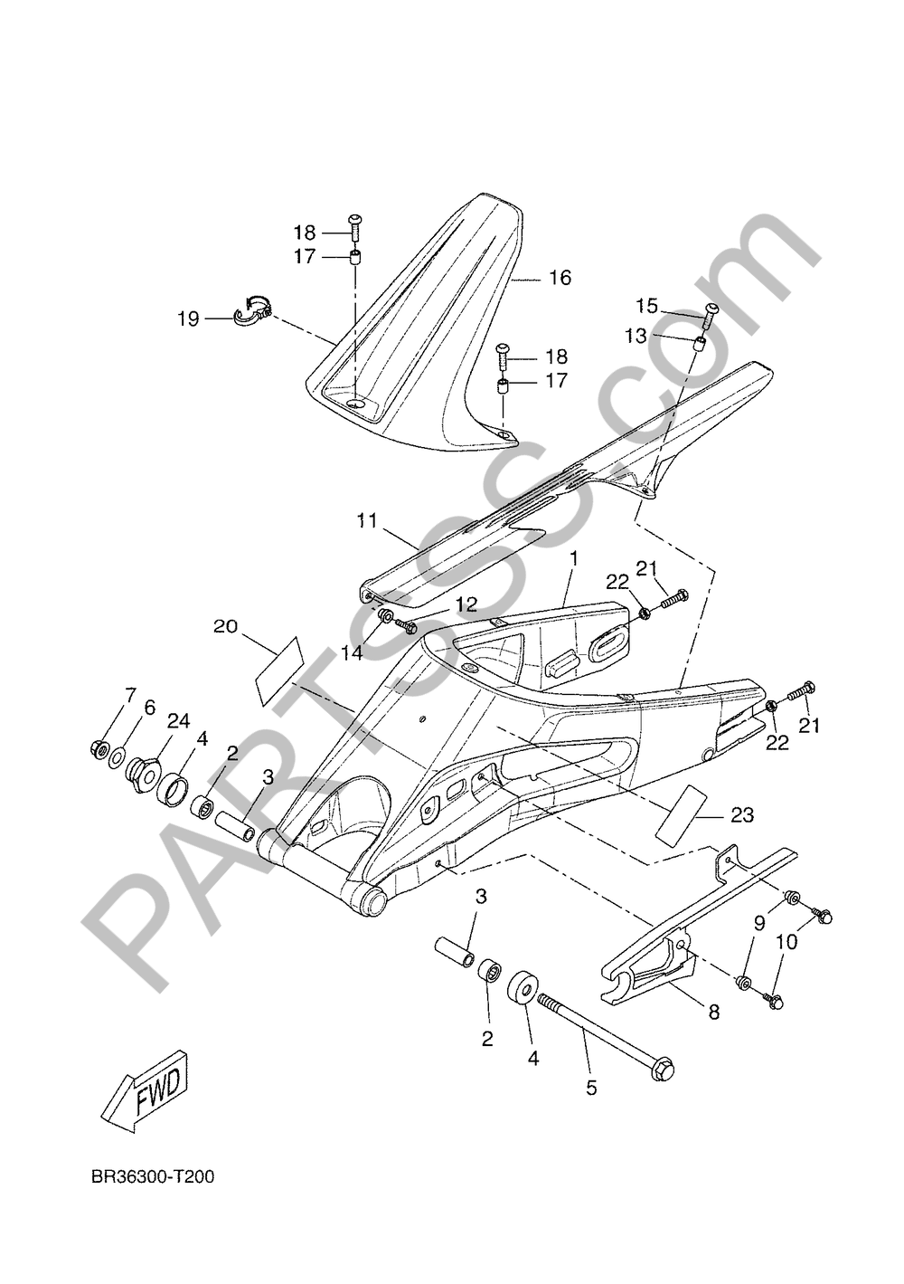 BRAZO TRASERO Yamaha YZF-R125 2018