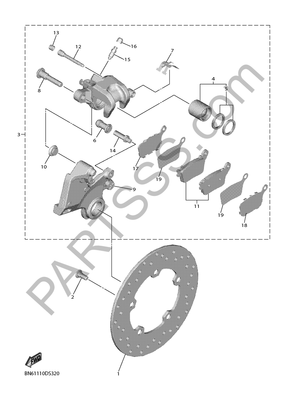 CALIBRE FRENO TRASERA Yamaha YZF-R6 2018