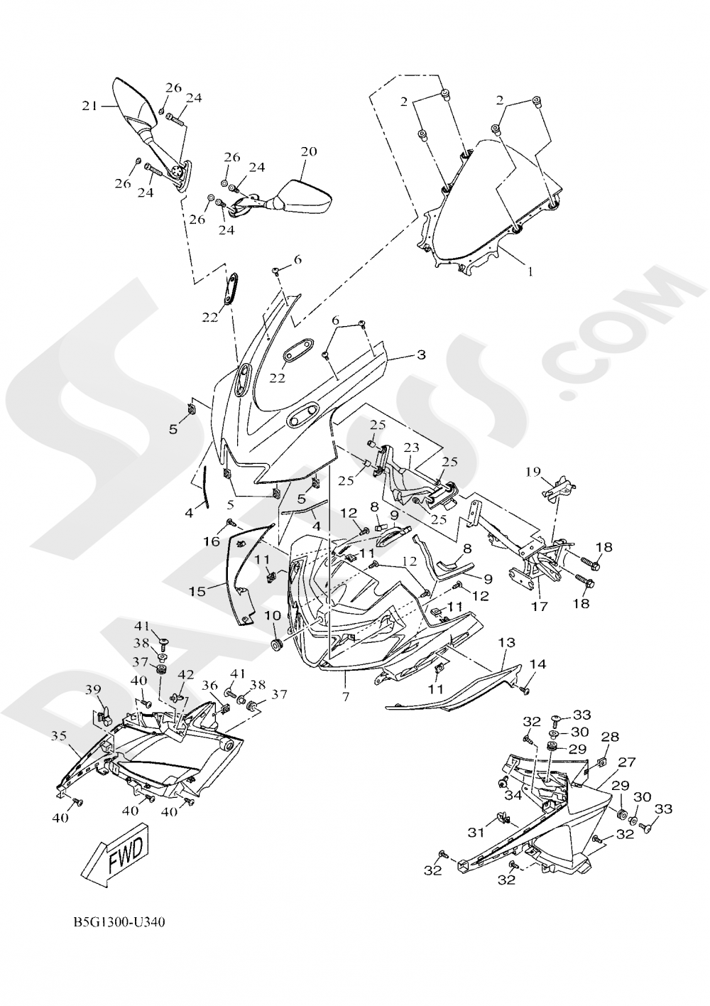 PARE-BRISE Yamaha YZF-R125 ABS 2019