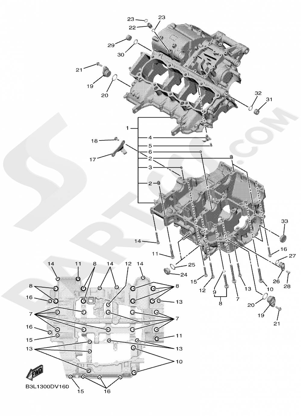 CRANKCASE Yamaha YZF-R1 2020
