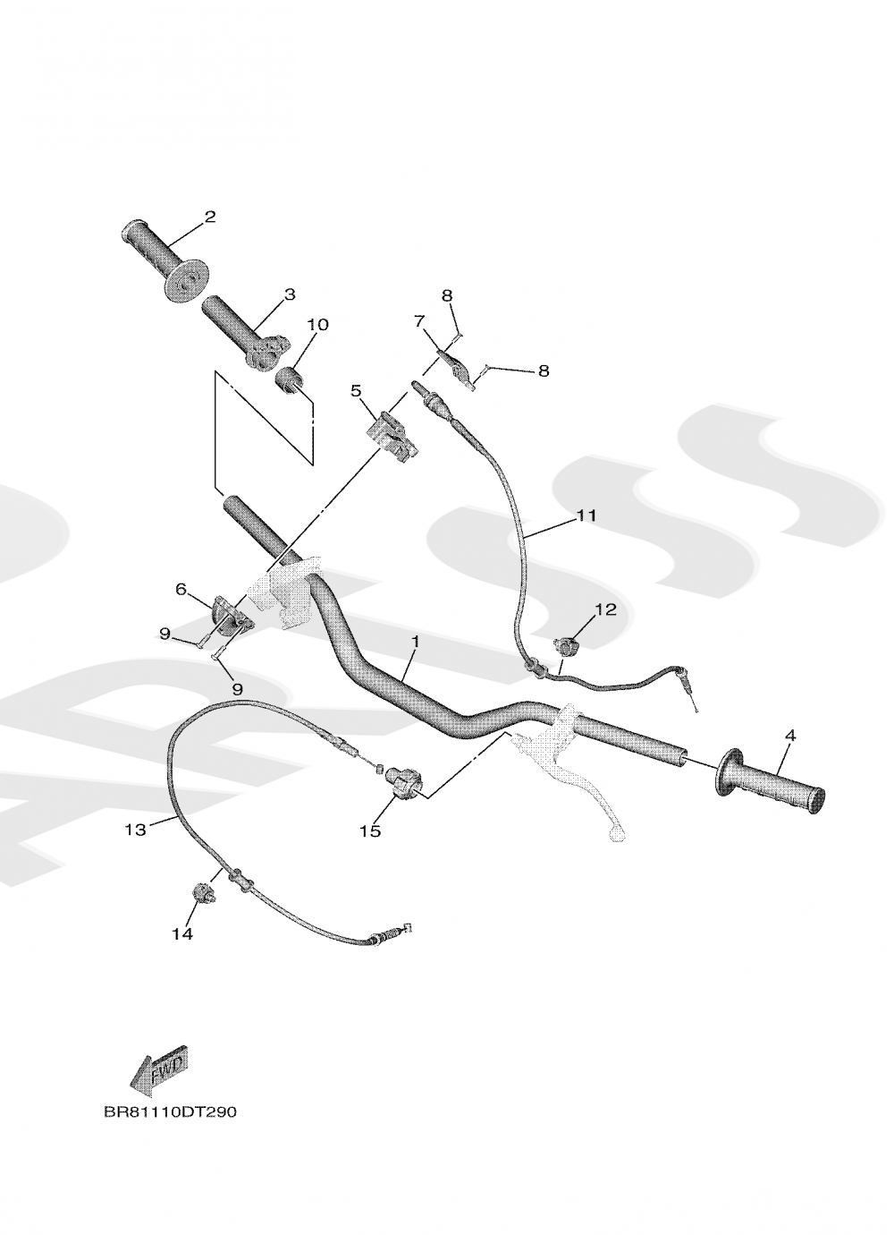 STEERING HANDLE & CABLE Yamaha YZ65 2018
