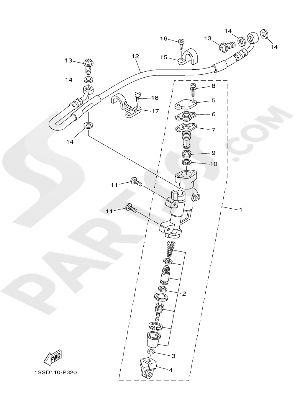 REAR MASTER CYLINDER Yamaha YZ250 2019