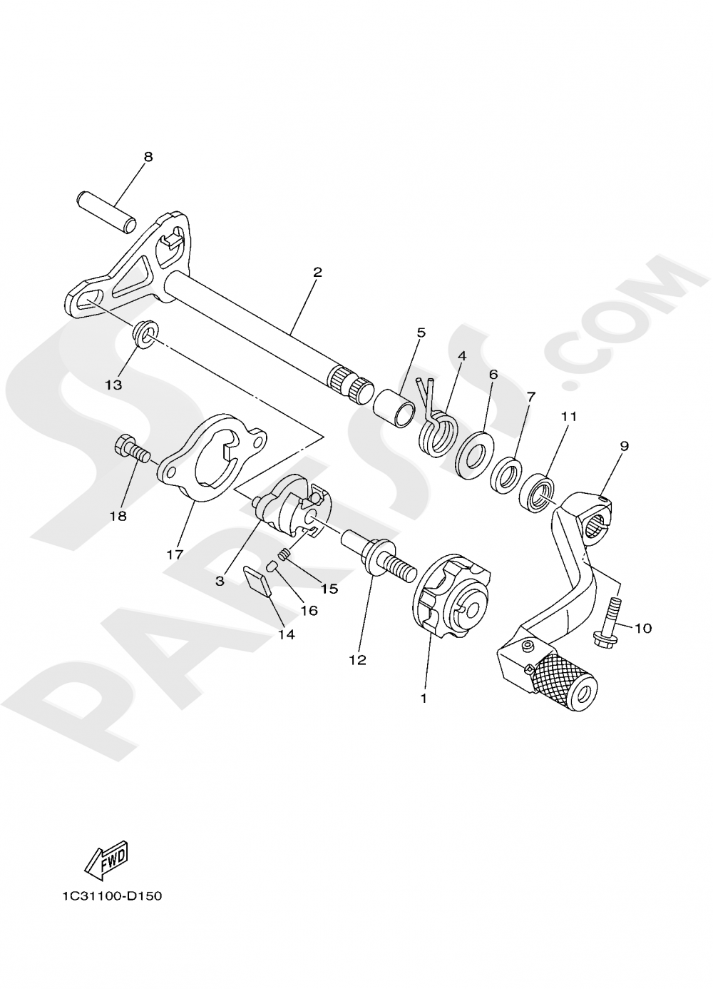 SHIFT SHAFT Yamaha YZ125 2020