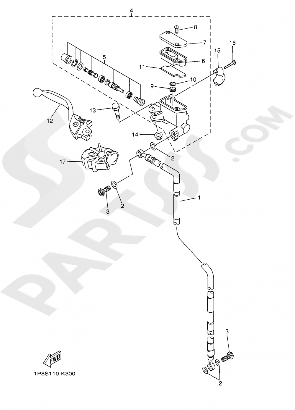 MAITRE CYLINDRE AVANT Yamaha WR450F 2019