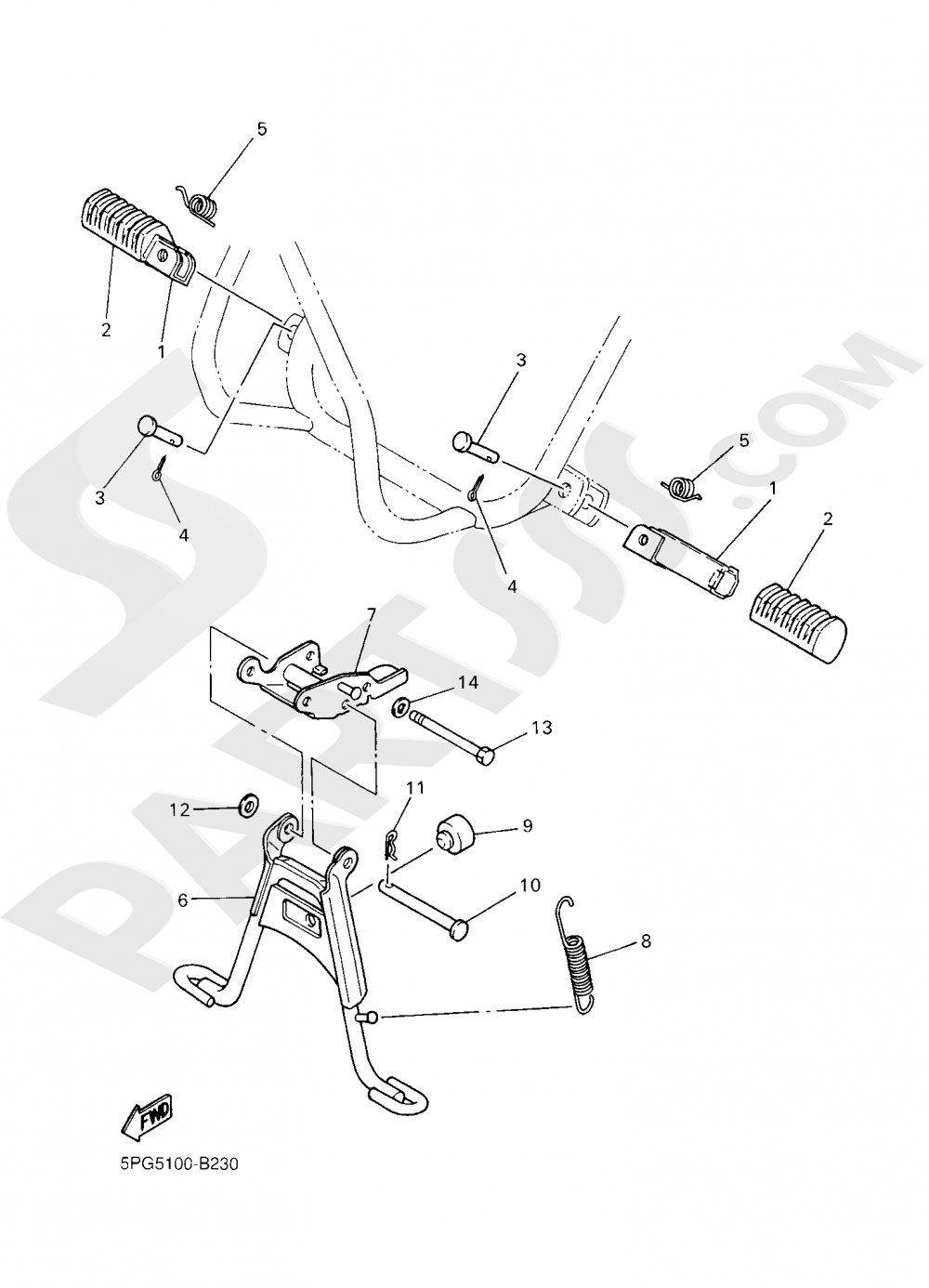 STAND & FOOTREST Yamaha PW50 2020