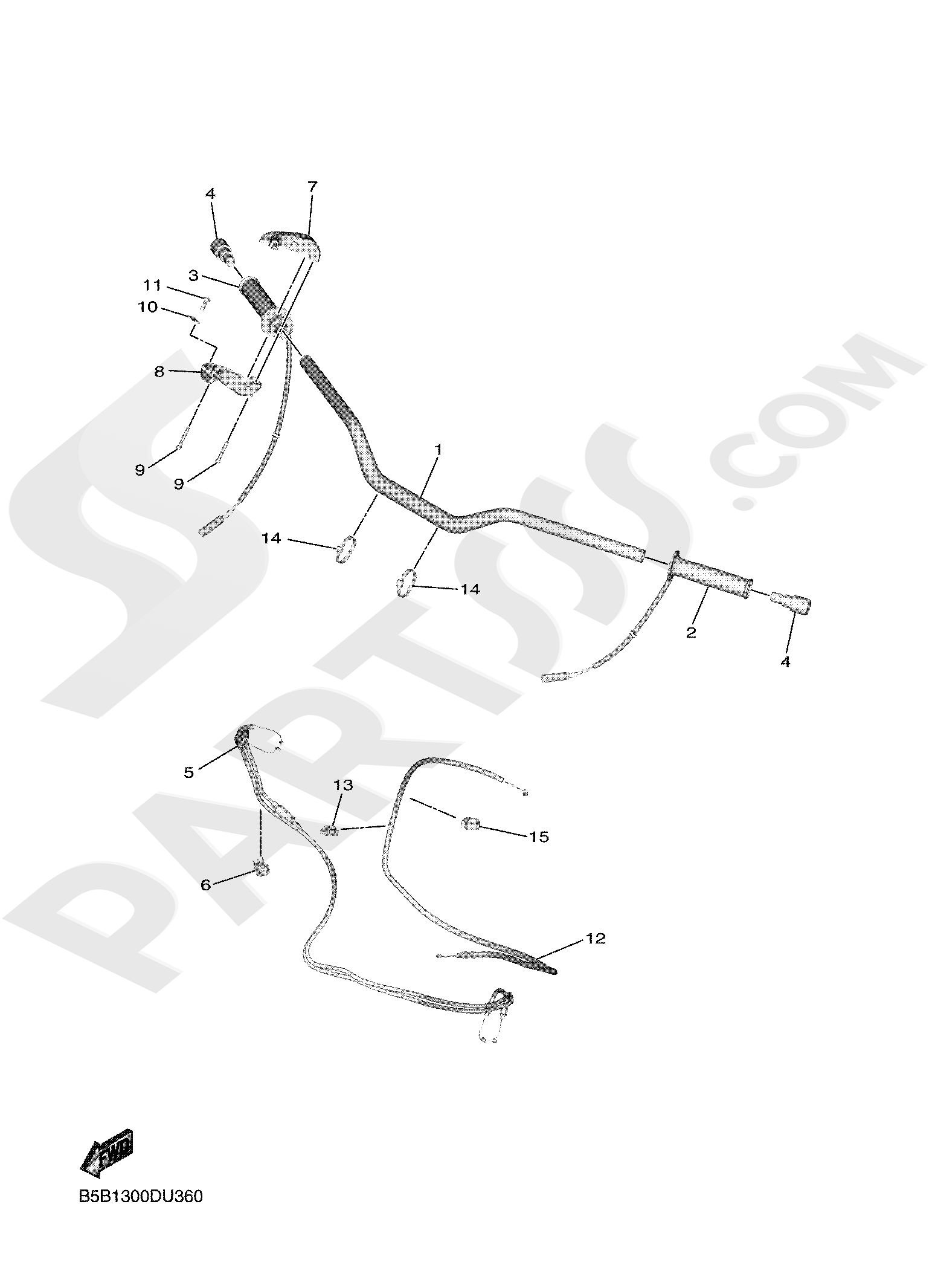 Yamaha NIKEN GT 2020 STEERING HANDLE & CABLE