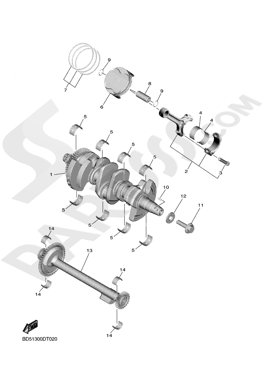 CRANKSHAFT & PISTON Yamaha NIKEN GT 2020