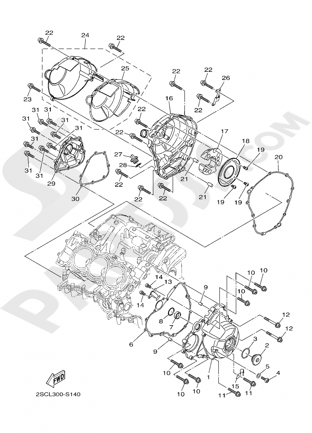 CRANKCASE COVER 1 Yamaha MT-09 ABS 2019