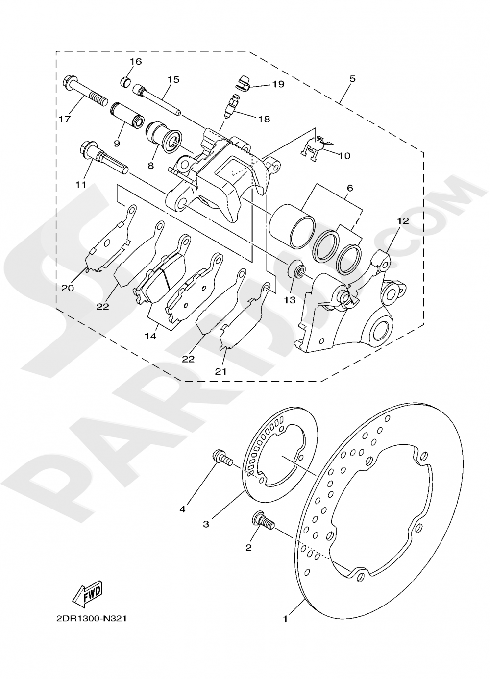 REAR BRAKE CALIPER Yamaha MT-09 ABS 2019
