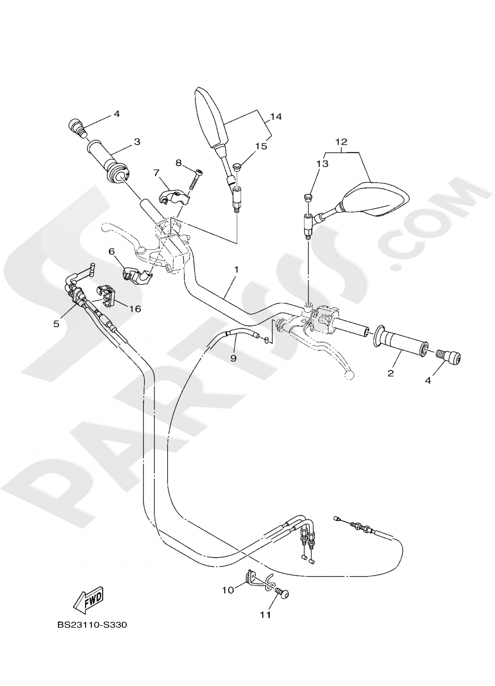 STEERING HANDLE & CABLE Yamaha MT-09 ABS 2019