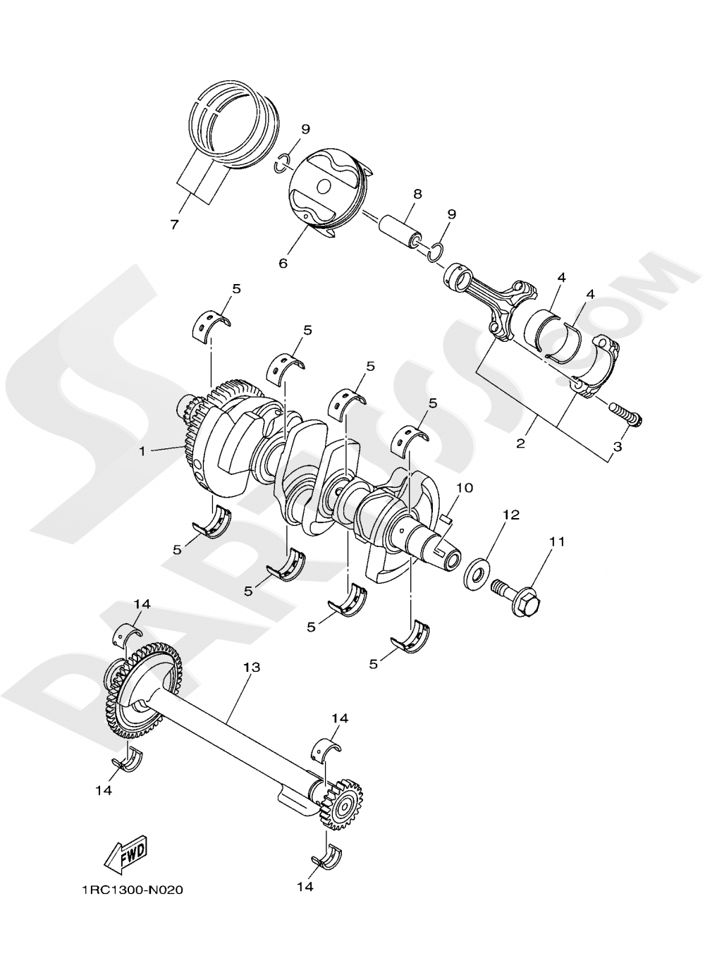 CRANKSHAFT & PISTON Yamaha MT-09 ABS 2019