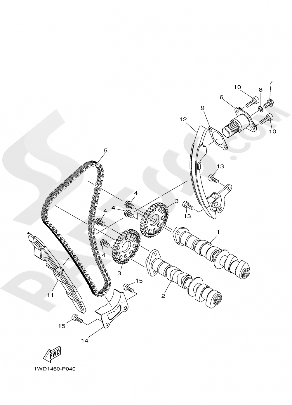 ARBRE A CAMES ET CHAINE Yamaha MT-03 ABS 300CC. 2020