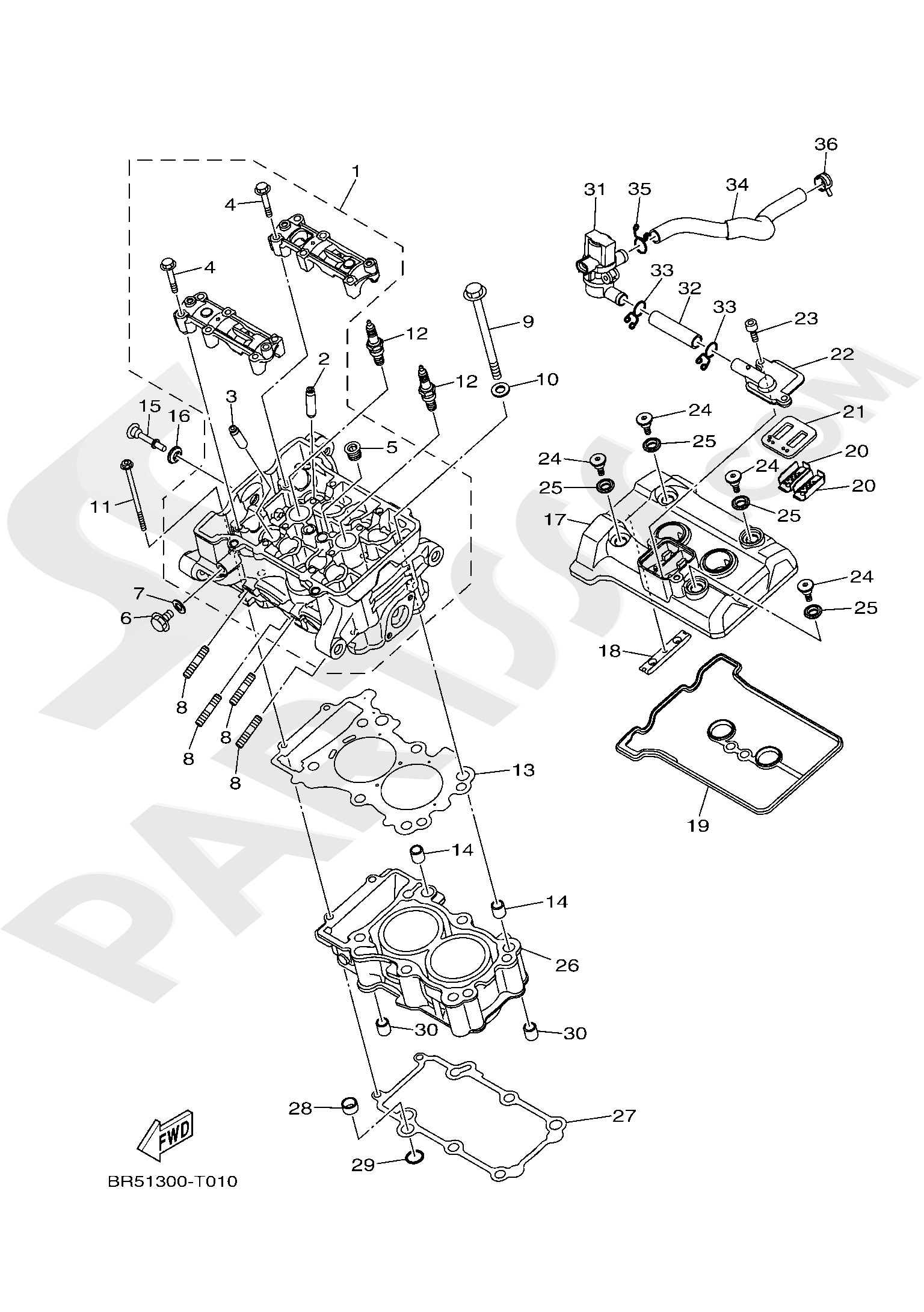 Yamaha MT-03 ABS 300CC. 2018 CYLINDER HEAD