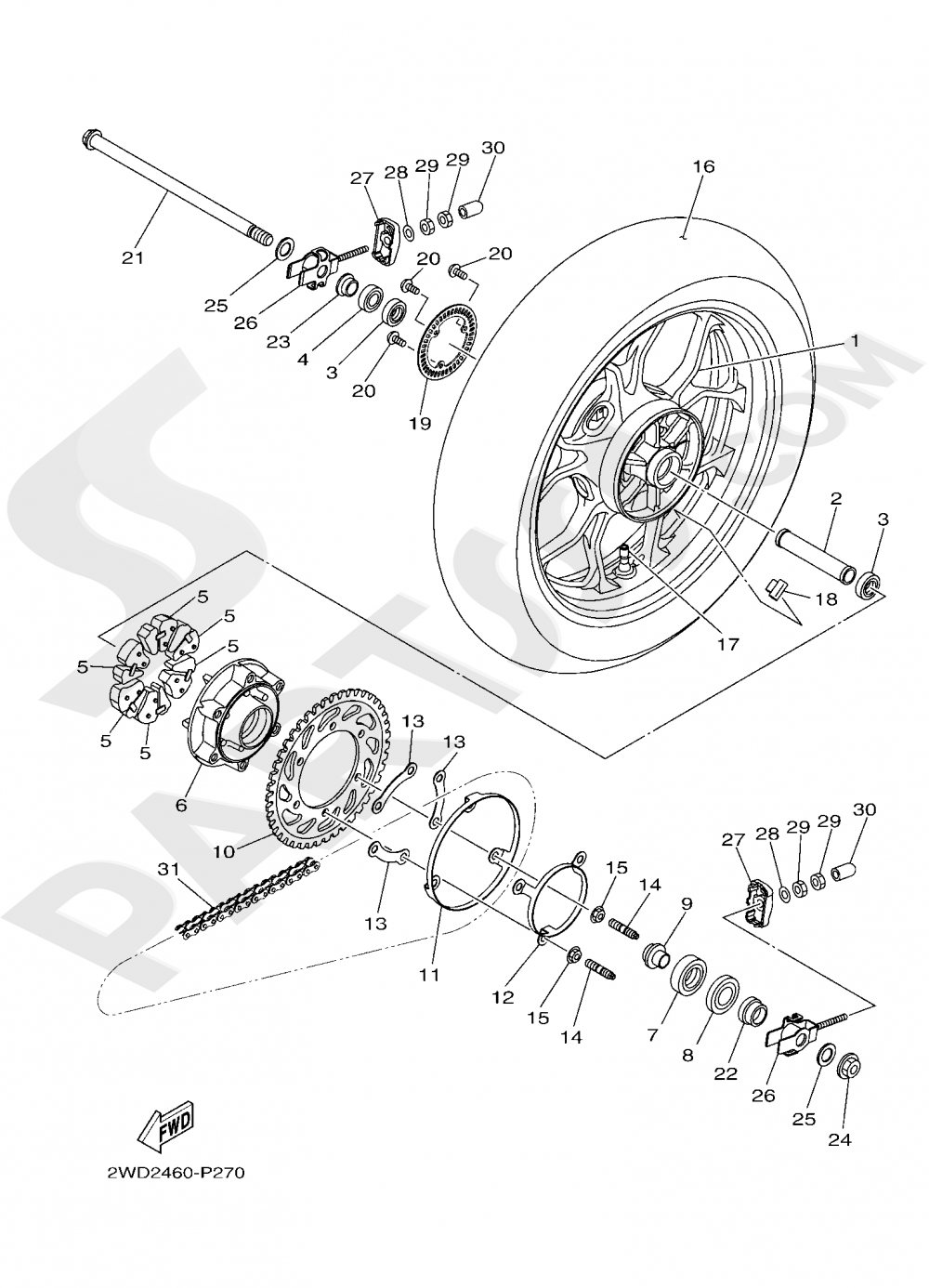 REAR WHEEL Yamaha MT-03 ABS 300CC. 2018