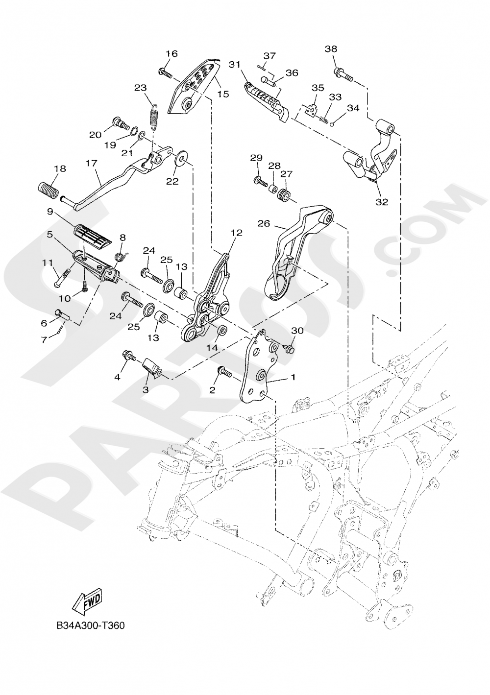 STAND & FOOTREST 2 Yamaha XSR 700 2020