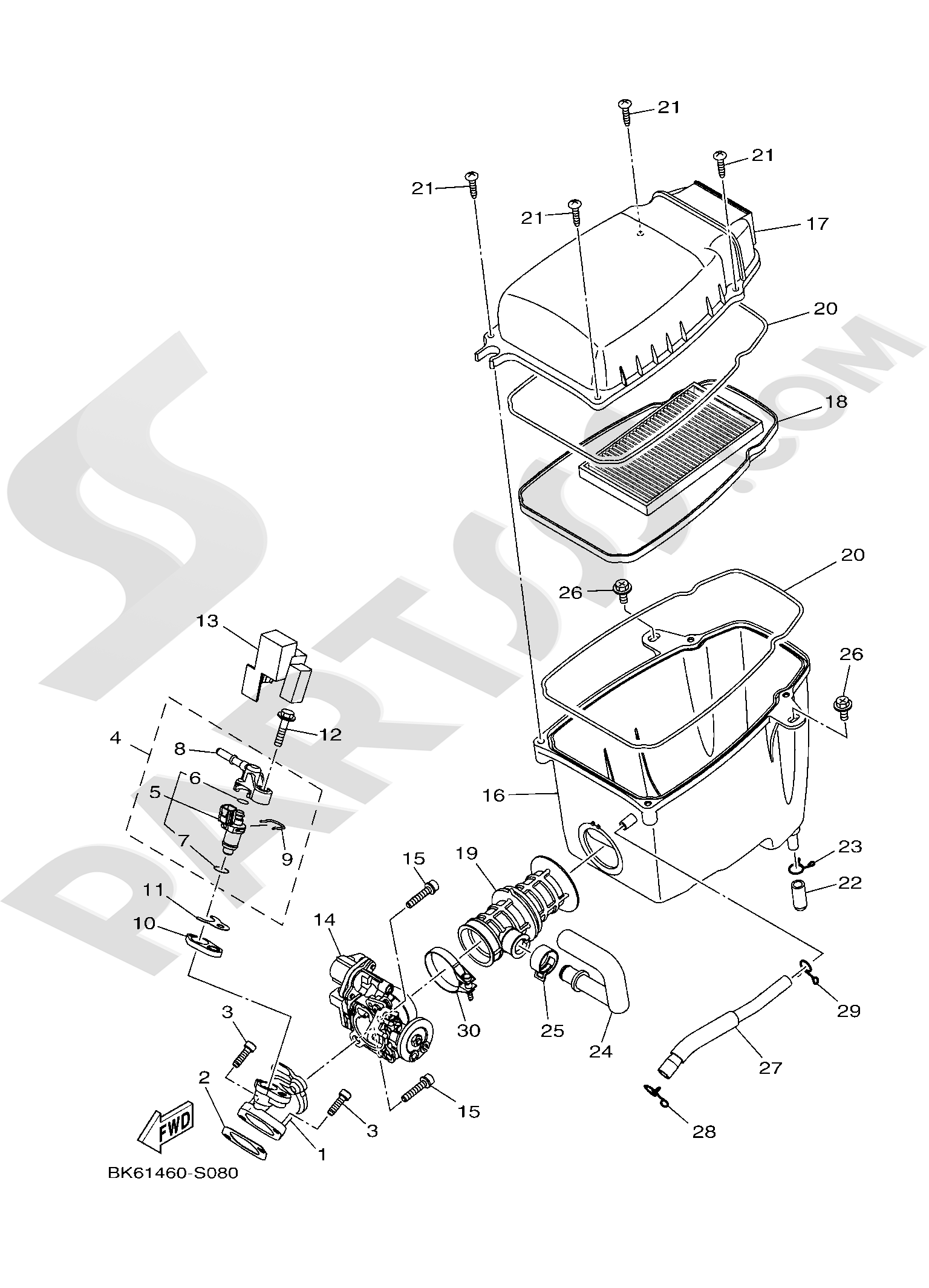Yamaha YZF-R125 ABS 2021. 分解図 純正部品をオンライン購入