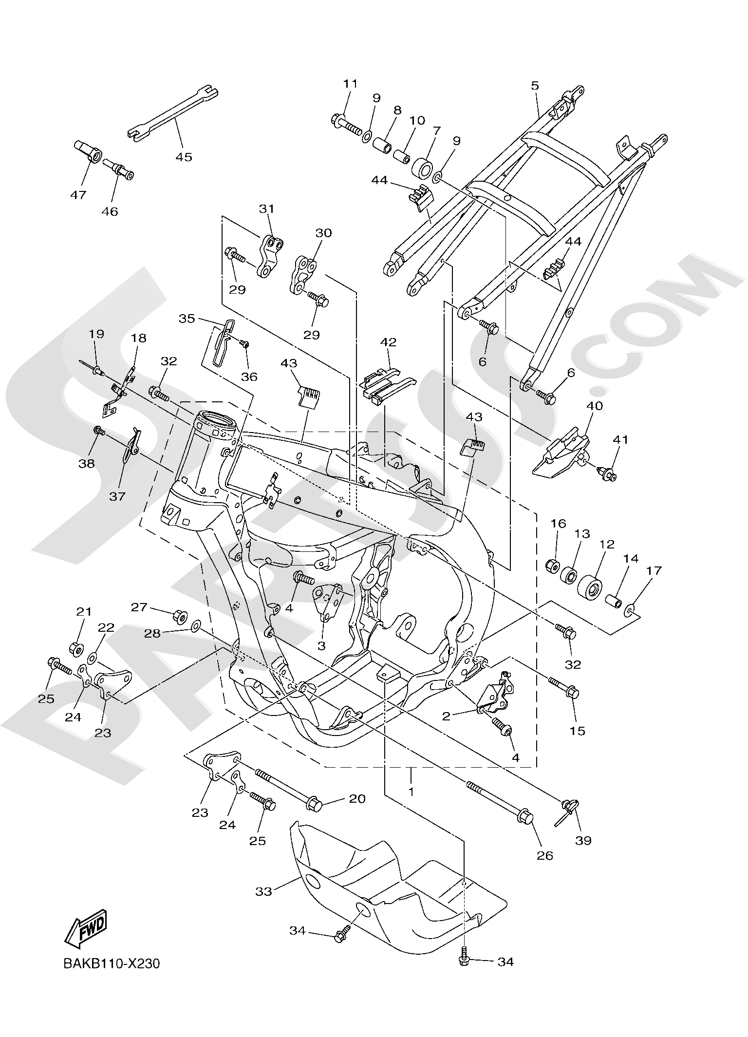 Yamaha WR250F 2022. 分解図 純正部品をオンライン購入