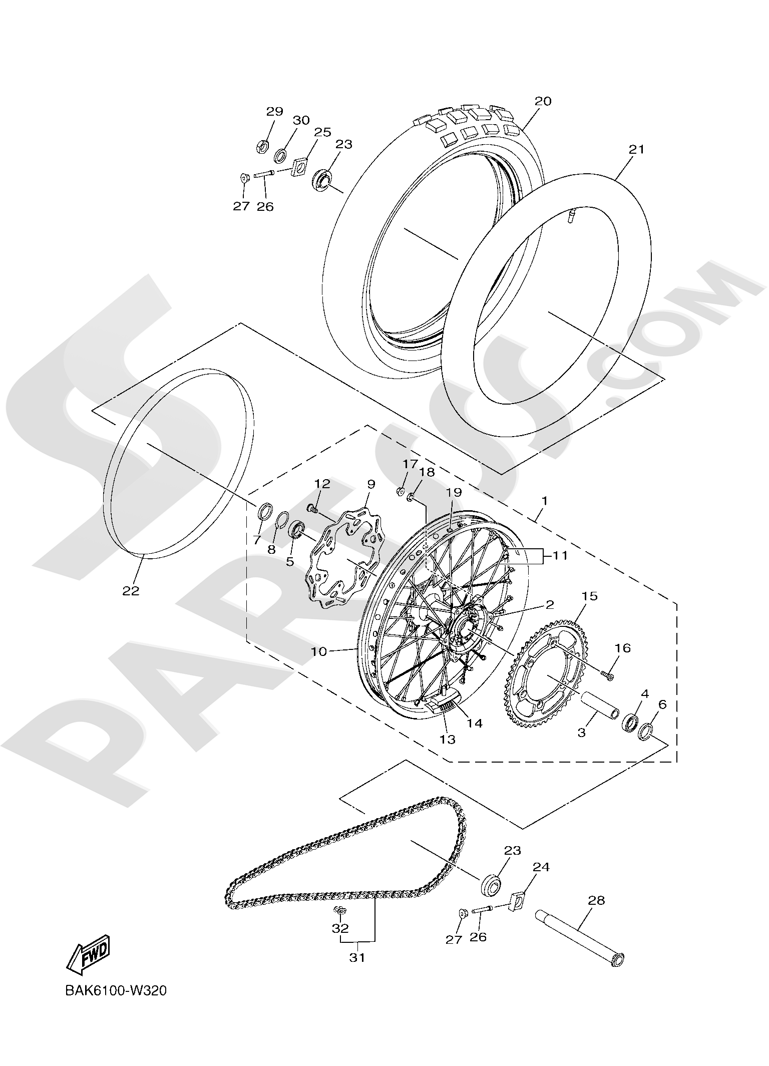 Yamaha WR250F 2022. 分解図 純正部品をオンライン購入
