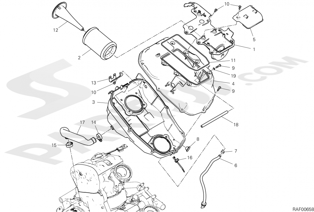 AIR INTAKE OIL BREATHER [MODHYM RVE] Ducati Hypermotard 950 RVE 2021