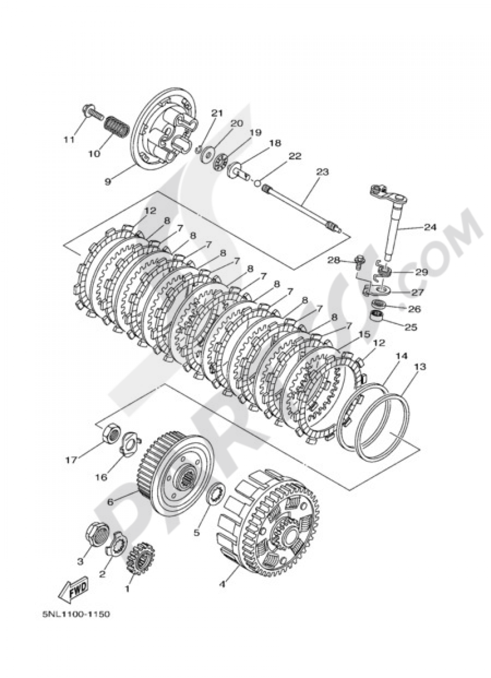 EMBRAYAGE Yamaha WR250F 2004