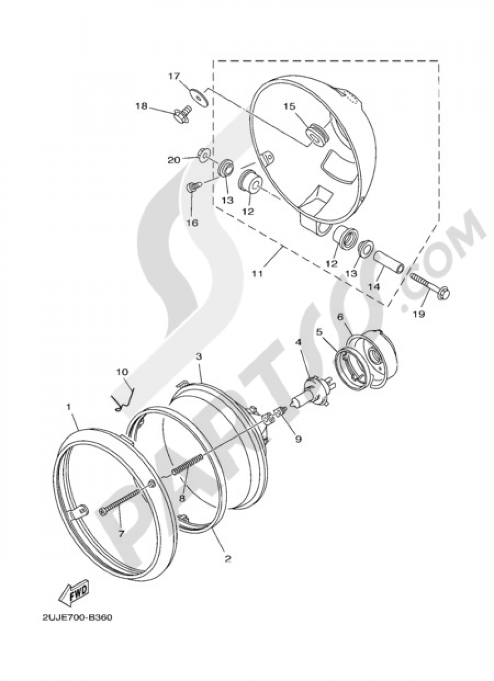 HEADLIGHT Yamaha VIRAGO XV250 2005