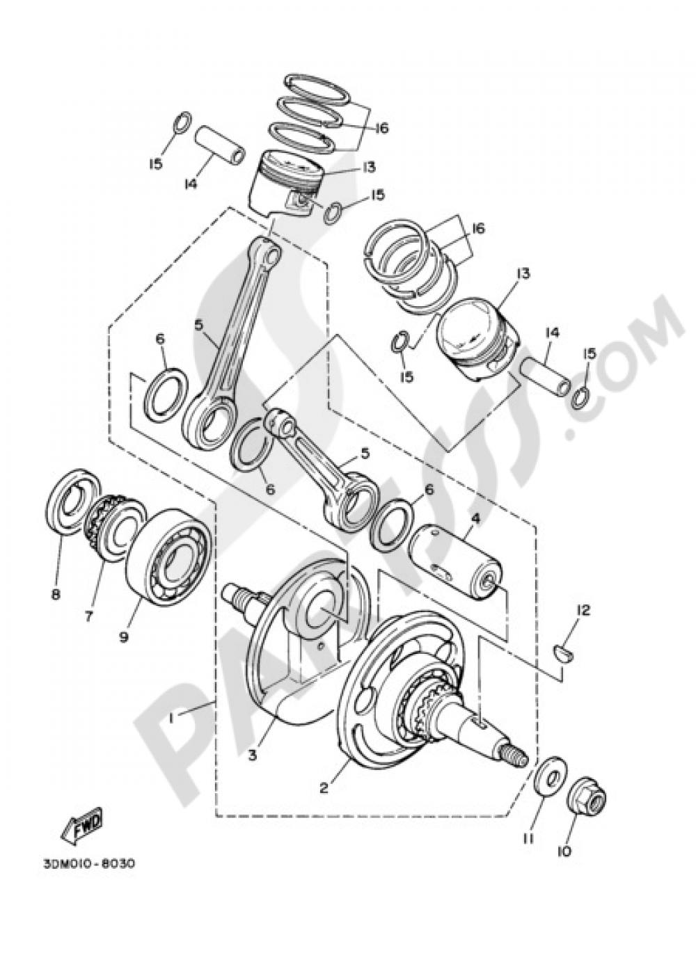 BLOC MOTEUR & PISTON Yamaha VIRAGO XV250 2008