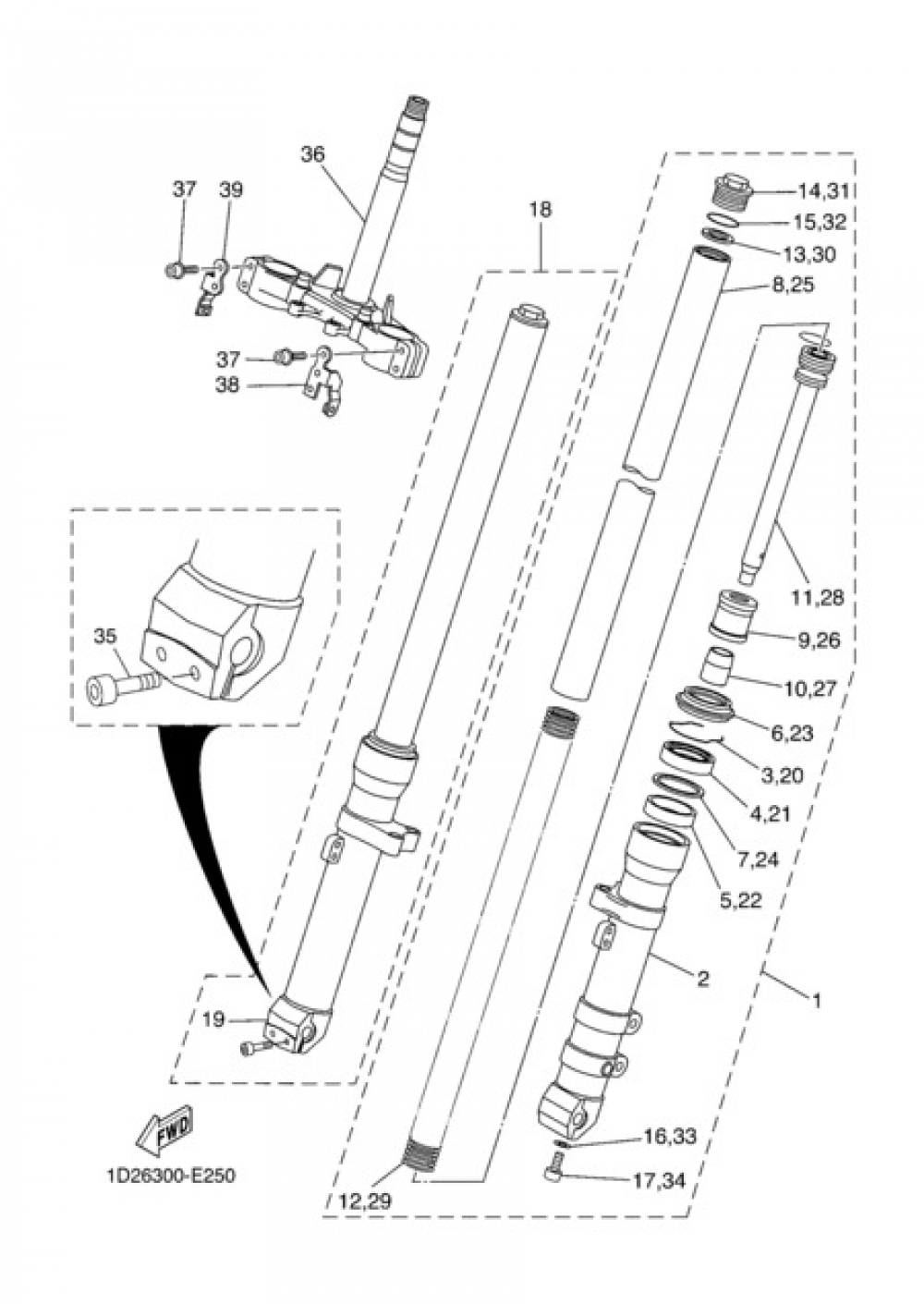 FRONT FORK Yamaha XT660X 2007