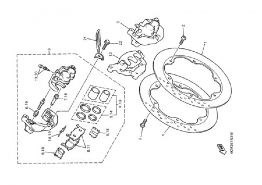 FRONT BRAKE CALIPER Yamaha XJ900S DIVERSION 2000