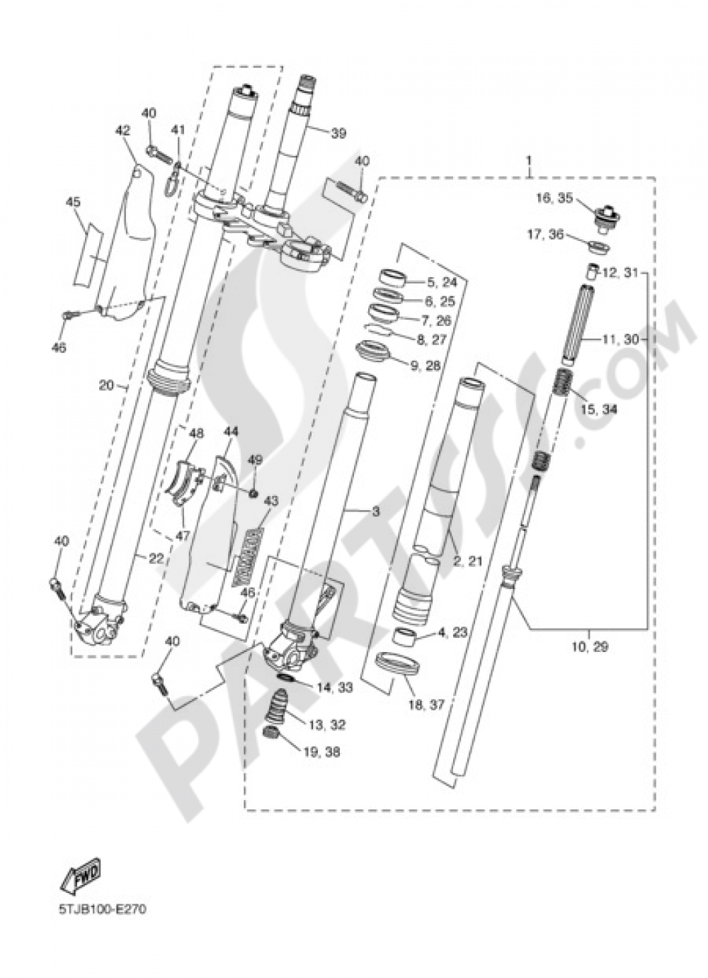 WR250F 2007 フロントフォーク フロントフォーク Yamaha WR250F 2007